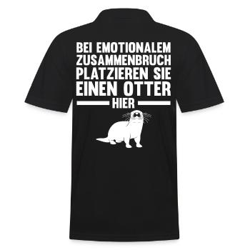 Seeotter Fischotter Otter - Männer Poloshirt - Schwarz - Hinten - Kai (181cm)