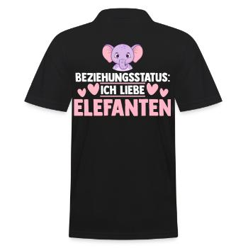 Elefant Elefanten - Männer Poloshirt - Schwarz - Hinten - Kai (181cm)