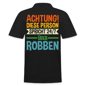 Seehund Seelöwe Robbe - Männer Poloshirt - Schwarz - Hinten - Kai (181cm)