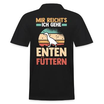 Entenliebhaber Tiermotiv Ente - Männer Poloshirt - Schwarz - Hinten - Kai (181cm)