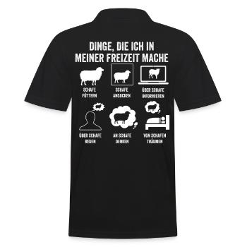 Landwirt Schäfer Bauernhof Schafe - Männer Poloshirt - Schwarz - Hinten - Kai (181cm)