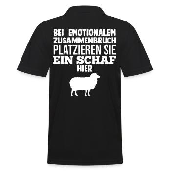 Landwirt Schäfer Bauernhof Schafe - Männer Poloshirt - Schwarz - Hinten - Kai (181cm)
