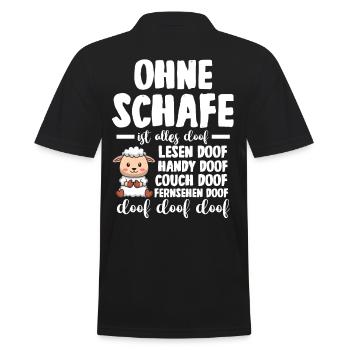 Landwirt Schäfer Bauernhof Schafe - Männer Poloshirt - Schwarz - Hinten - Kai (181cm)