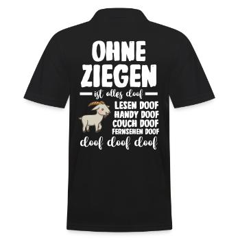 Bauernhof Landwirt Bauer Ziegen - Männer Poloshirt - Schwarz - Hinten - Kai (181cm)