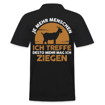 Bauernhof Landwirt Bauer Ziegen - Männer Poloshirt - Schwarz - Hinten - Kai (181cm)