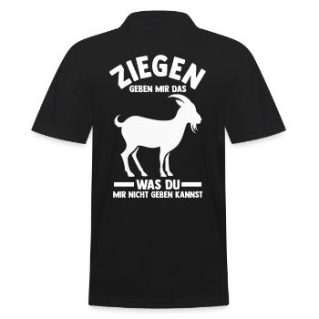 Bauernhof Landwirt Bauer Ziegen - Männer Poloshirt - Schwarz - Hinten - Kai (181cm)