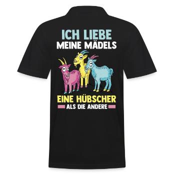 Bauernhof Landwirt Bauer Ziegen - Männer Poloshirt - Schwarz - Hinten - Kai (181cm)