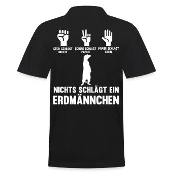 Erdmännchen - Männer Poloshirt - Schwarz - Hinten - Kai (181cm)