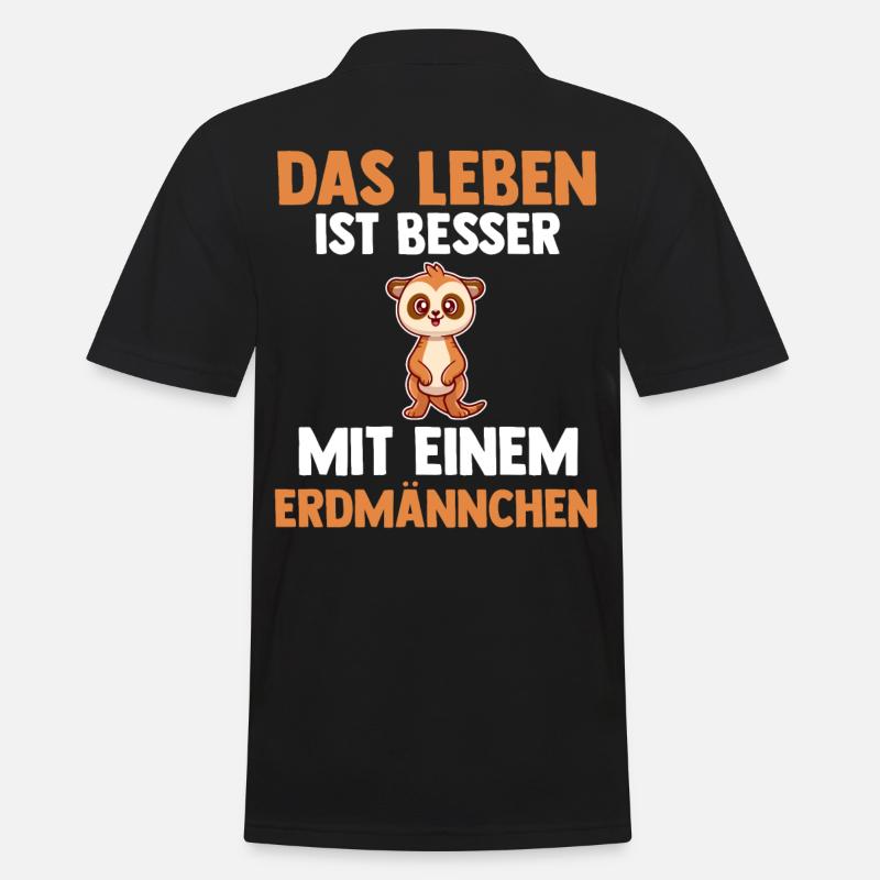 Erdmännchen - Männer Poloshirt - Schwarz