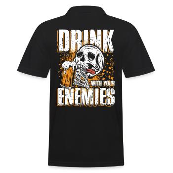 Drink with your enemies - Men's Polo Shirt - black - Back - Kai (181cm)