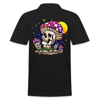 Mushroom skull - Men's Polo Shirt - black - Back - Kai (181cm)