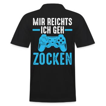Zocker Zocken Gamer - Männer Poloshirt - Schwarz - Hinten - Kai (181cm)