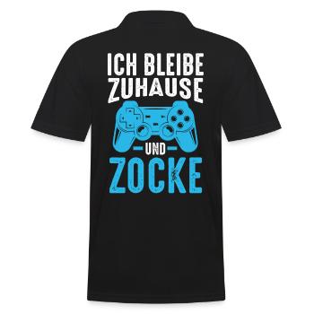Zocker Zocken Gamer - Männer Poloshirt - Schwarz - Hinten - Kai (181cm)