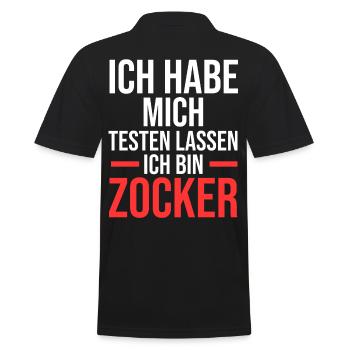 Zocker Zocken Gamer - Männer Poloshirt - Schwarz - Hinten - Kai (181cm)