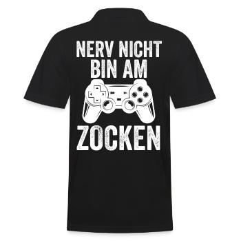 Zocker Zocken Gamer - Männer Poloshirt - Schwarz - Hinten - Kai (181cm)