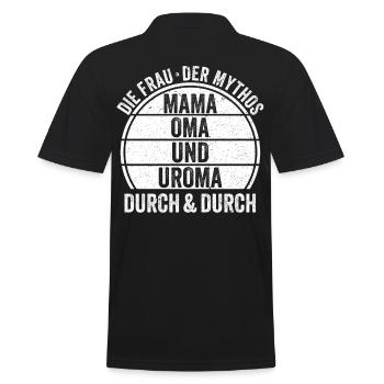 Mutter Mama Oma - Männer Poloshirt - Schwarz - Hinten - Kai (181cm)