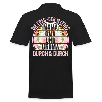 Mutter Mama Oma Uroma - Männer Poloshirt - Schwarz - Hinten - Kai (181cm)
