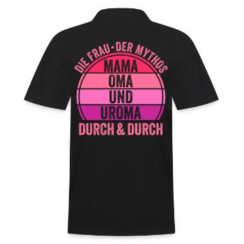 Mutter Mama Oma Uroma - Männer Poloshirt - Schwarz - Hinten - Kai (181cm)