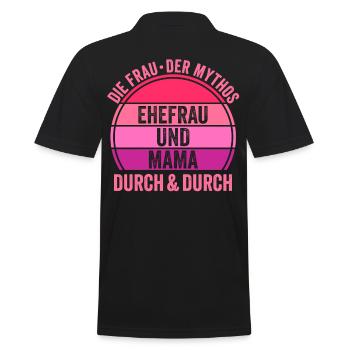 Ehefrau Mutter Mama - Männer Poloshirt - Schwarz - Hinten - Kai (181cm)