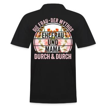 Ehefrau Mutter Mama - Männer Poloshirt - Schwarz - Hinten - Kai (181cm)