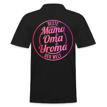 Mutter Mama Oma Uroma - Männer Poloshirt - Schwarz - Hinten - Kai (181cm)