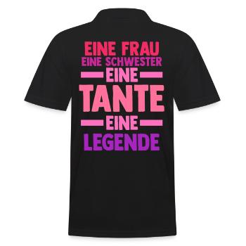 Eine Schwester Eine Tante Eine Legende - Männer Poloshirt - Schwarz - Hinten - Kai (181cm)