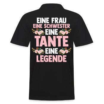 Eine Schwester Eine Tante Eine Legende - Männer Poloshirt - Schwarz - Hinten - Kai (181cm)