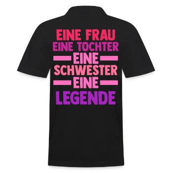 Tochter Schwester - Männer Poloshirt - Schwarz - Hinten - Kai (181cm)