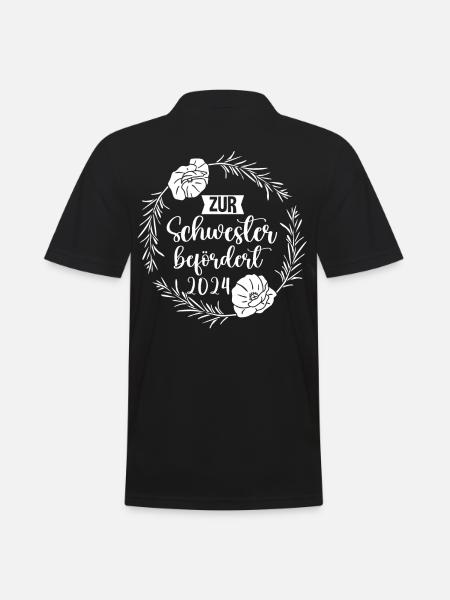 Werdende Schwester 2024 - Männer Poloshirt - Schwarz