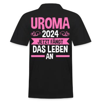 Urgroßmutter 2024 Uroma - Männer Poloshirt - Schwarz - Hinten - Kai (181cm)