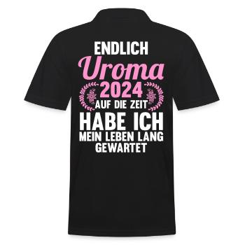 Urgroßmutter 2024 Uroma - Männer Poloshirt - Schwarz - Hinten - Kai (181cm)