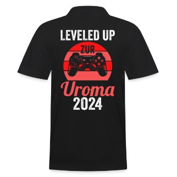Urgroßmutter 2024 Uroma - Männer Poloshirt - Schwarz - Hinten - Kai (181cm)