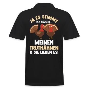 Truthuhn Truthahn - Männer Poloshirt - Schwarz - Hinten - Kai (181cm)