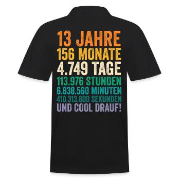 13 Jahre Dreizehnter Geburtstag - Männer Poloshirt - Schwarz - Hinten - Kai (181cm)