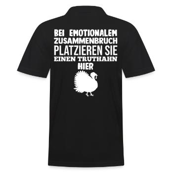 Truthuhn Truthahn - Männer Poloshirt - Schwarz - Hinten - Kai (181cm)