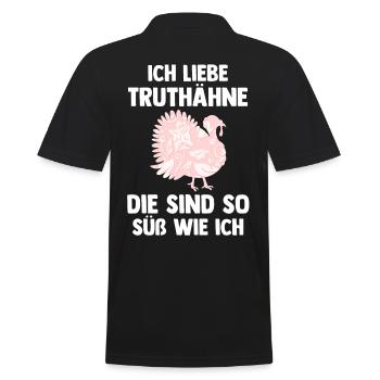 Truthuhn Truthahn - Männer Poloshirt - Schwarz - Hinten - Kai (181cm)