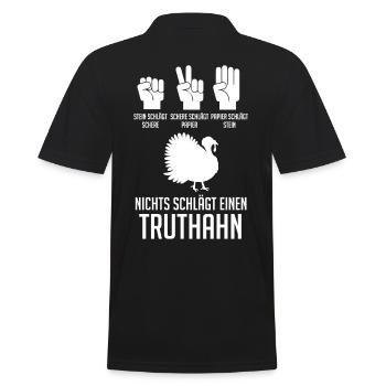 Truthuhn Truthahn - Männer Poloshirt - Schwarz - Hinten - Kai (181cm)
