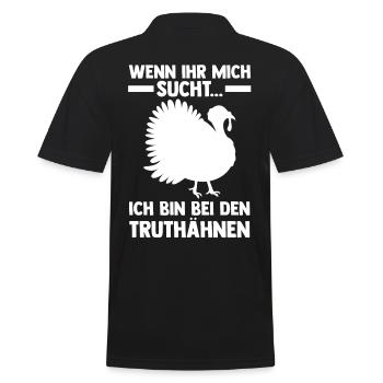 Truthuhn Truthahn - Männer Poloshirt - Schwarz - Hinten - Kai (181cm)