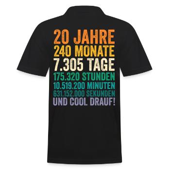 20 Jahre Zwanzigster Geburtstag - Männer Poloshirt - Schwarz - Hinten - Kai (181cm)