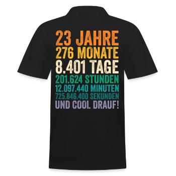 23 Jahre Dreiundzwanzigster Geburtstag - Männer Poloshirt - Schwarz - Hinten - Kai (181cm)