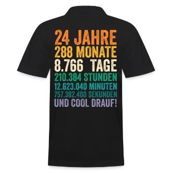 24 Jahre Vierundzwanzigster Geburtstag - Männer Poloshirt - Schwarz - Hinten - Kai (181cm)