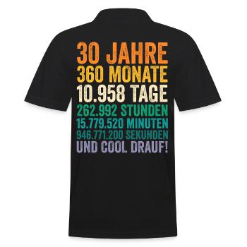 30 Jahre Dreißigster Geburtstag - Männer Poloshirt - Schwarz - Hinten - Kai (181cm)