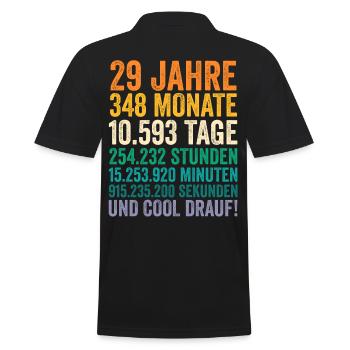 29 Jahre Neunundzwanzigster Geburtstag - Männer Poloshirt - Schwarz - Hinten - Kai (181cm)