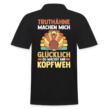 Truthuhn Truthahn - Männer Poloshirt - Schwarz - Hinten - Kai (181cm)
