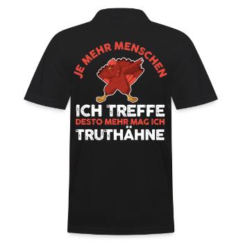 Truthuhn Truthahn - Männer Poloshirt - Schwarz - Hinten - Kai (181cm)