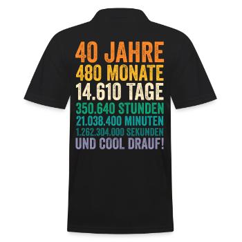 40 Jahre Vierzigster Geburtstag - Männer Poloshirt - Schwarz - Hinten - Kai (181cm)