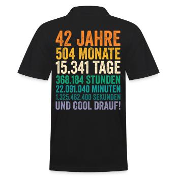 42 Jahre Zweiundvierzigster Geburtstag - Männer Poloshirt - Schwarz - Hinten - Kai (181cm)