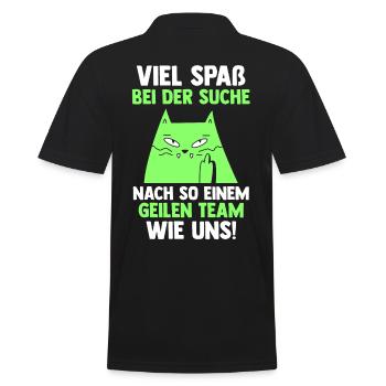 Jobwechsel Arbeit Büro Kollegen Abschiedsgeschenk - Männer Poloshirt - Schwarz - Hinten - Kai (181cm)