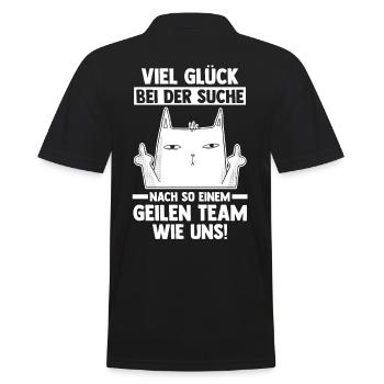 Jobwechsel Arbeit Büro Kollegen Abschiedsgeschenk - Männer Poloshirt - Schwarz - Hinten - Kai (181cm)