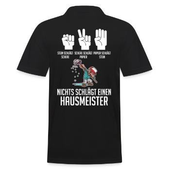 Hauswart Haustechniker Hausmeister - Männer Poloshirt - Schwarz - Hinten - Kai (181cm)